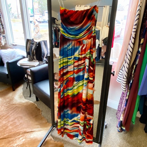 Multi-Color Sleeveless Maxi Dress - Picture 4 of 4